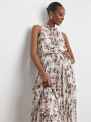 Joanna Hope Cream Ruffle Maxi Dress With Detachable Corsage - Image 5 of 5