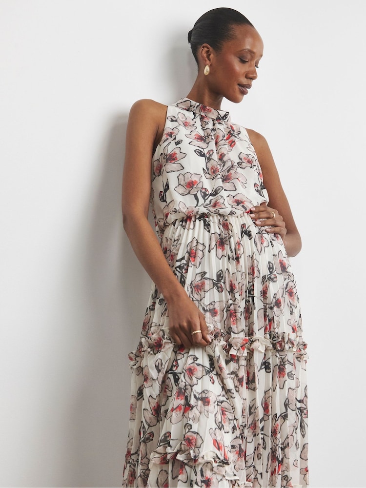 Joanna Hope Cream Ruffle Maxi Dress With Detachable Corsage - Image 5 of 5