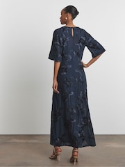 Joanna Hope Blue Magisculpt Textured Mesh Column Dress - Image 2 of 4