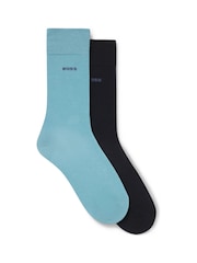 BOSS Blue/Black Socks 2 pack - Image 1 of 3