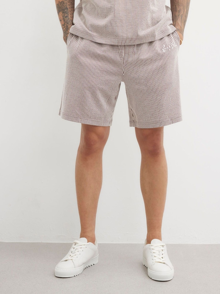 River Island Pink Stripe Seersucker Shorts - Image 1 of 4