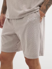 River Island Pink Stripe Seersucker Shorts - Image 4 of 4