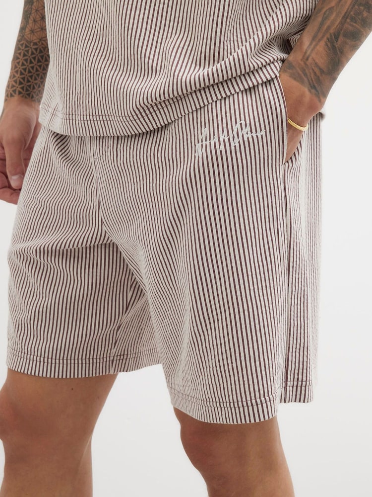 River Island Pink Stripe Seersucker Shorts - Image 4 of 4