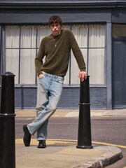 Green EDIT Long Sleeve Knitted Leopard Print Jumper - Image 9 of 14