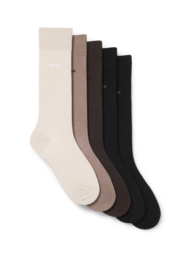 BOSS Black/White/Nude Socks 5 Pack - Image 1 of 1 BOSS Black/White/Nude Socks 5 Pack - Image 1 of 1