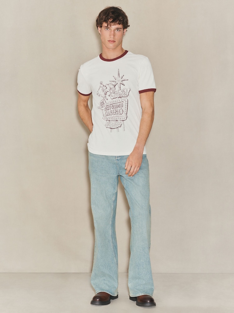 White Ecru EDIT Graphic Ringer T-Shirt - Image 2 of 7 White Ecru EDIT Graphic Ringer T-Shirt - Image 2 of 7