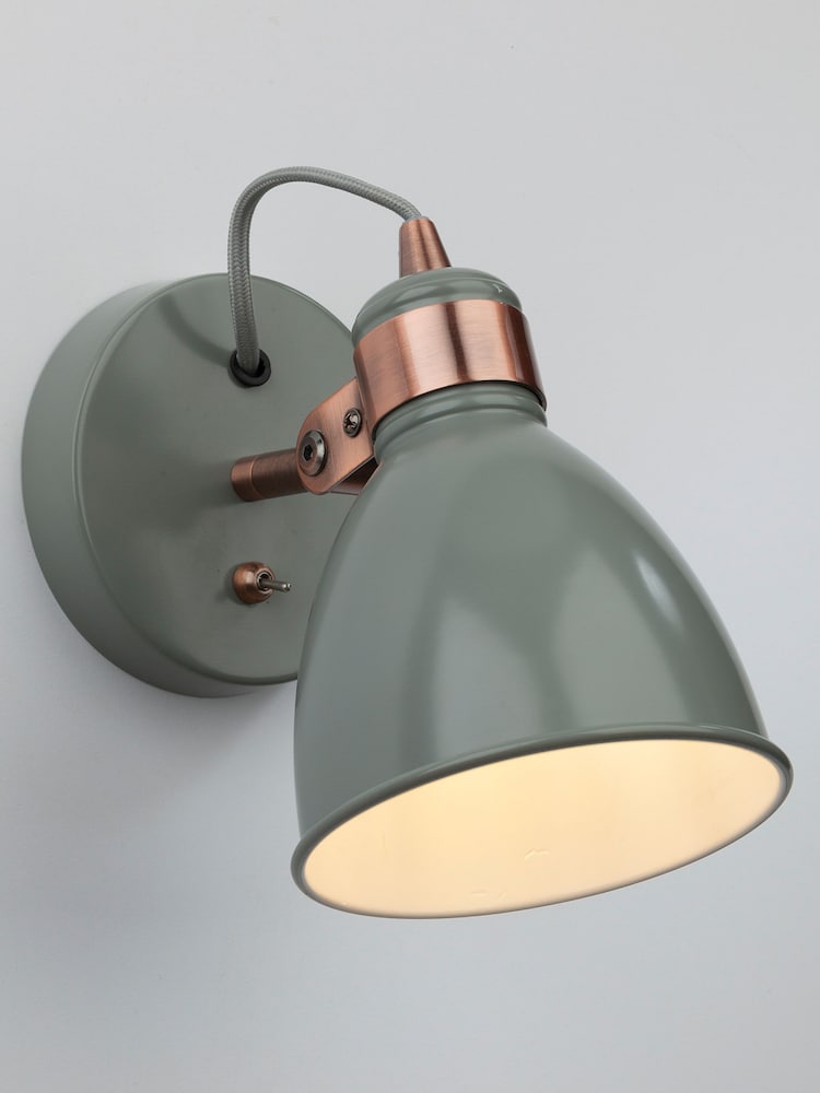 Dar Lighting Grey Satin Copper Frederick Single Spotlight - Image 1 of 6 Dar Lighting Grey Satin Copper Frederick Single Spotlight - Image 1 of 6