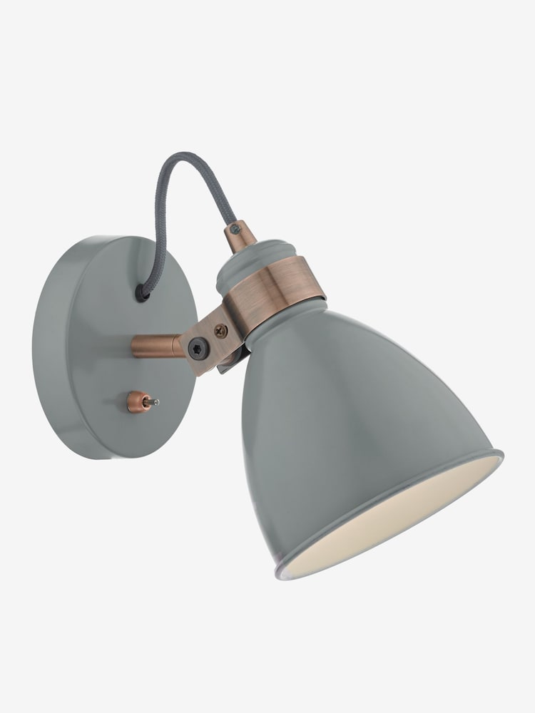 Dar Lighting Grey Satin Copper Frederick Single Spotlight - Image 2 of 6