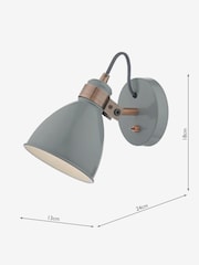 Dar Lighting Grey Satin Copper Frederick Single Spotlight - Image 6 of 6