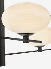 Dar Lighting Matt Black Opal Glass Jasper 6lt Pendant - Image 5 of 6