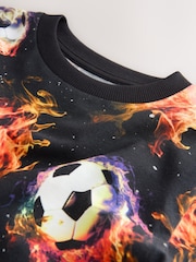 Black Flame Foootball Regular Fit Short Sleeve All-Over Print T-Shirt (3-16yrs) - Image 1 of 4