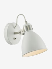 Dar Lighting Matt White Satin Chrome Frederick Task Lamp - Image 1 of 5