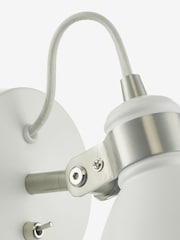 Dar Lighting Matt White Satin Chrome Frederick Task Lamp - Image 3 of 5