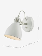 Dar Lighting Matt White Satin Chrome Frederick Task Lamp - Image 5 of 5