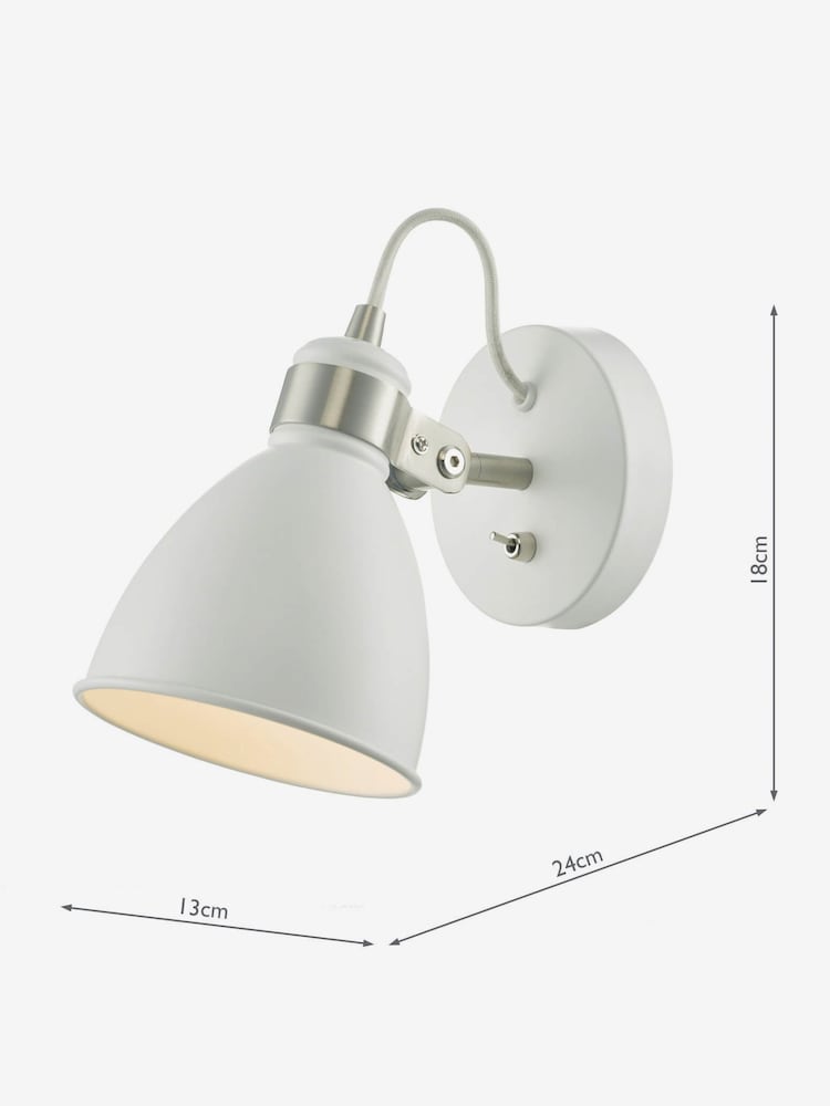 Dar Lighting Matt White Satin Chrome Frederick Task Lamp - Image 5 of 5
