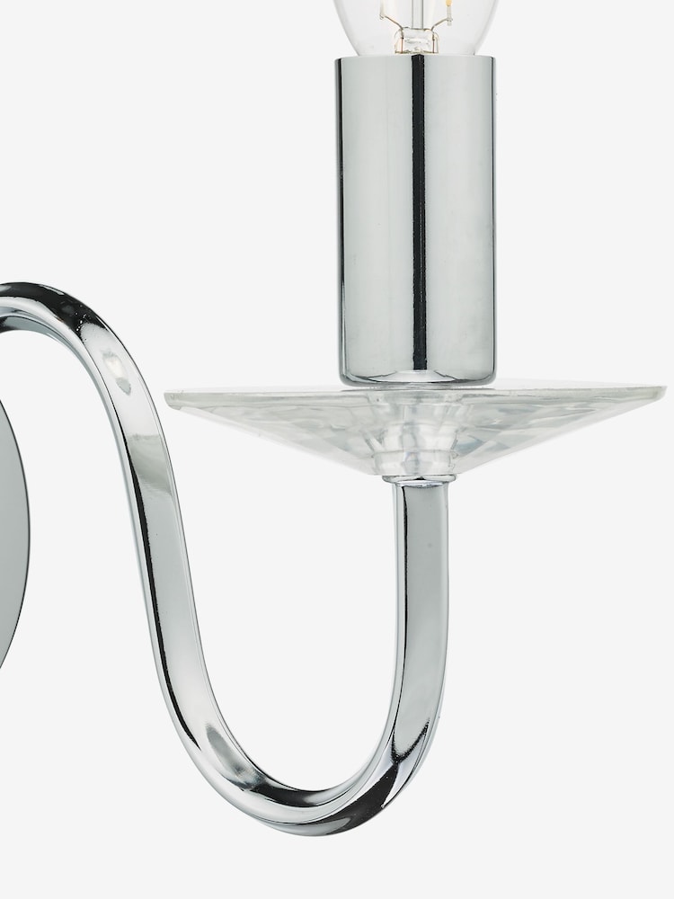 Dar Lighting Polished Chrome Crystal Pique Wall Light - Image 2 of 4