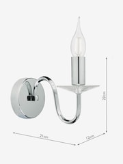 Dar Lighting Polished Chrome Crystal Pique Wall Light - Image 4 of 4