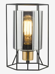 Dar Lighting Matt Black Smoked Glass Frederick Task Lamp - Image 3 of 6