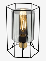 Dar Lighting Matt Black Smoked Glass Frederick Task Lamp - Image 4 of 6