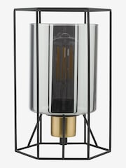 Dar Lighting Matt Black Smoked Glass Frederick Task Lamp - Image 5 of 6