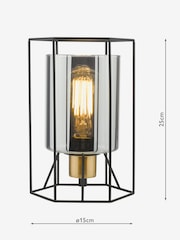 Dar Lighting Matt Black Smoked Glass Frederick Task Lamp - Image 6 of 6