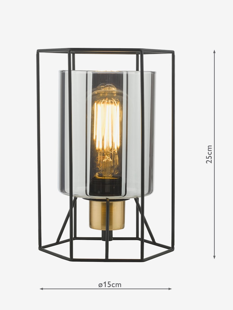 Dar Lighting Matt Black Smoked Glass Frederick Task Lamp - Image 6 of 6