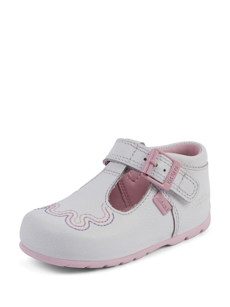 Kickers White Kick T-Bar Baby Wave Shoes - Image 2 of 6
