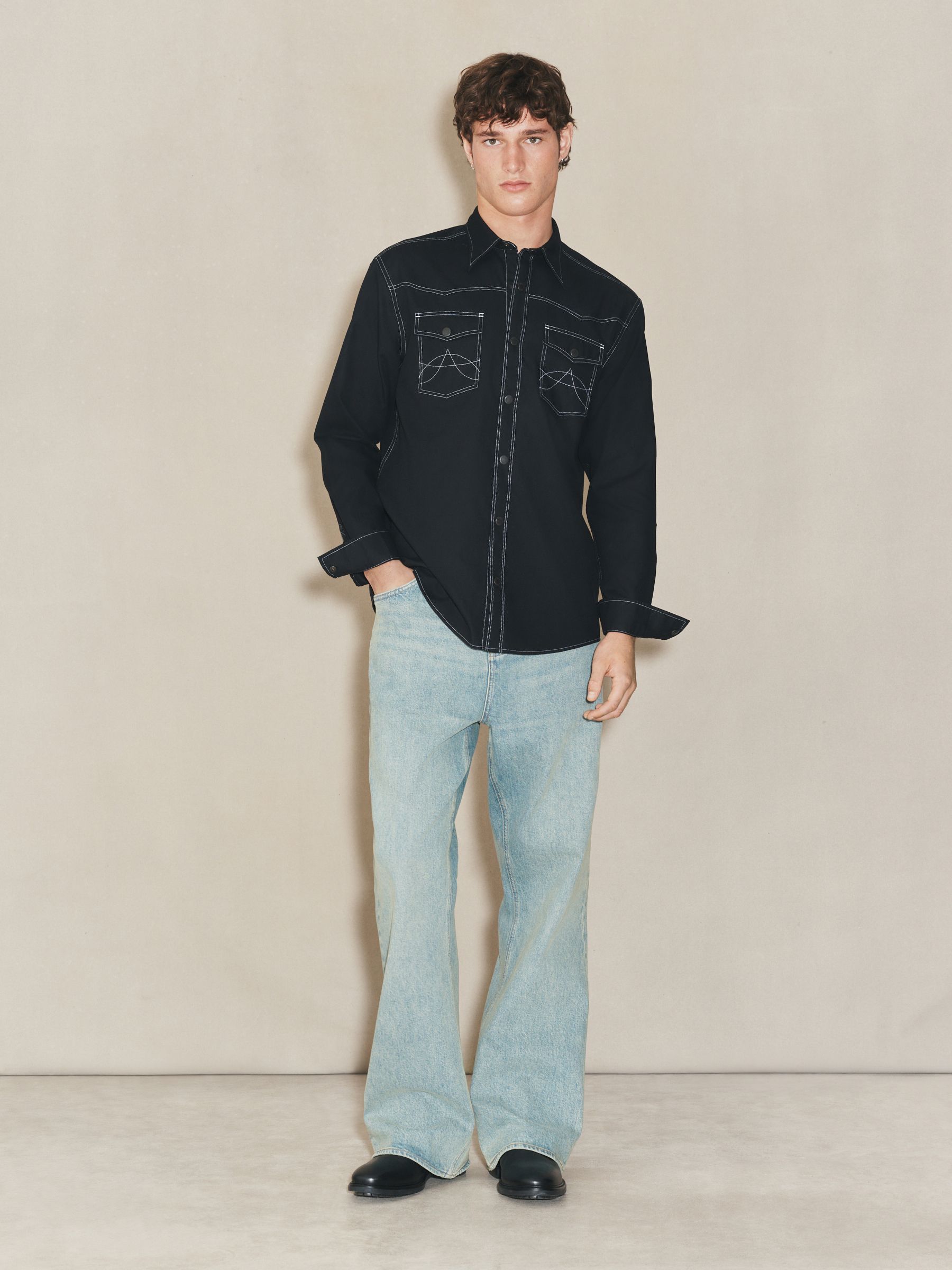 Buy Black EDIT Long Sleeve Western Style Shirt from the Next UK