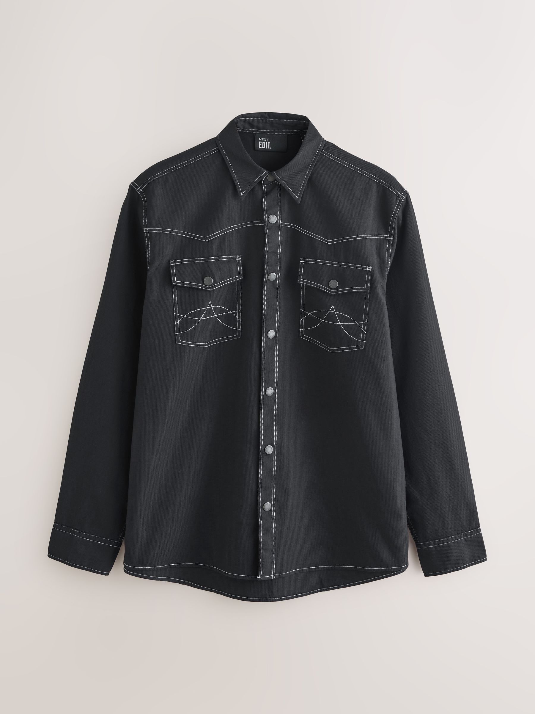 Buy Black EDIT Long Sleeve Western Style Shirt from the Next UK