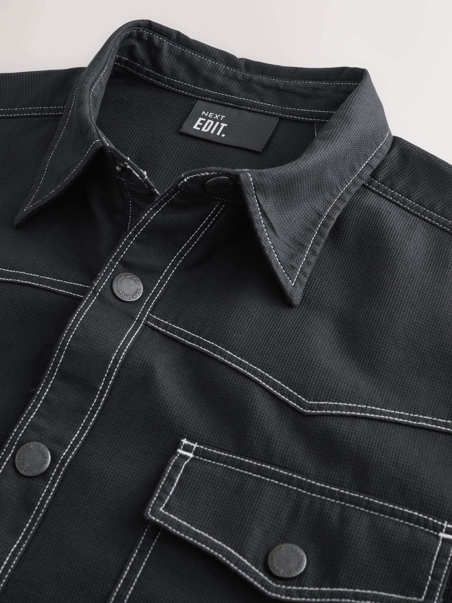 Buy Black EDIT Long Sleeve Western Style Shirt from the Next UK