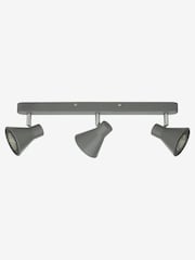 Dar Lighting Matt Grey Polished Chrome Diza 3 Light Bar Spotlight - Image 3 of 5