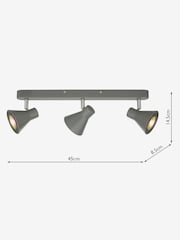 Dar Lighting Matt Grey Polished Chrome Diza 3 Light Bar Spotlight - Image 5 of 5