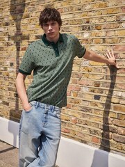 Green EDIT Geo Pattern Polo Shirt - Image 5 of 7