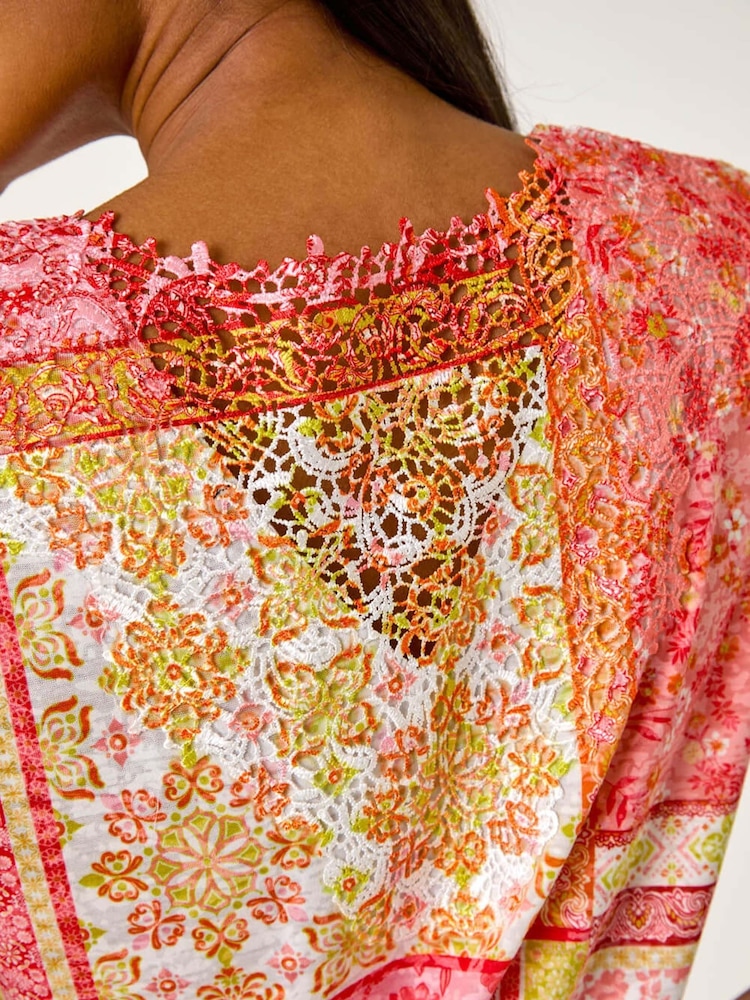 Roman Contrast Print Stretch T-Shirt - Imagem 5 de 5
