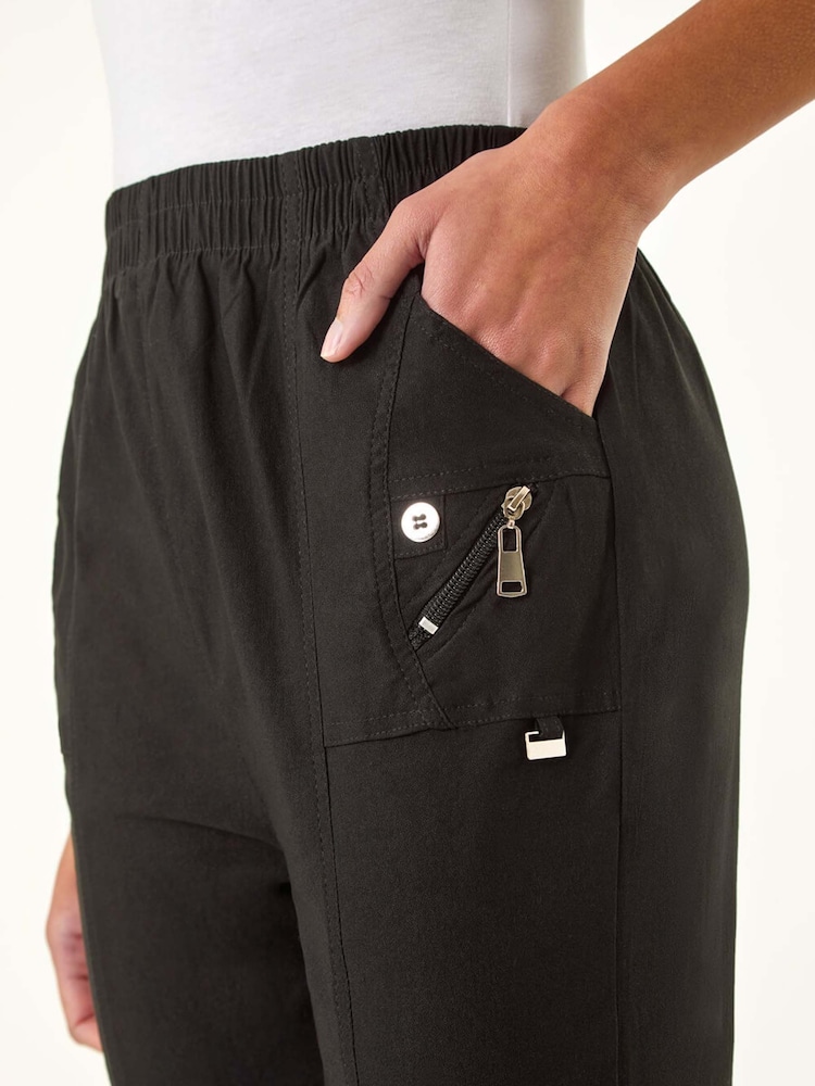 Roman Zip Detail Bengaline Crop Trousers - Bild 5 von 5 Roman Zip Detail Bengaline Crop Trousers - Bild 5 von 5
