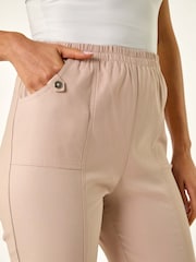 Roman Natural Contrast Detail Cropped Stretch Trousers - Image 5 of 5