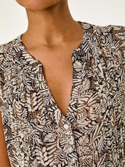 Roman Black Print Pintuck Frill Blouse - Image 5 of 5