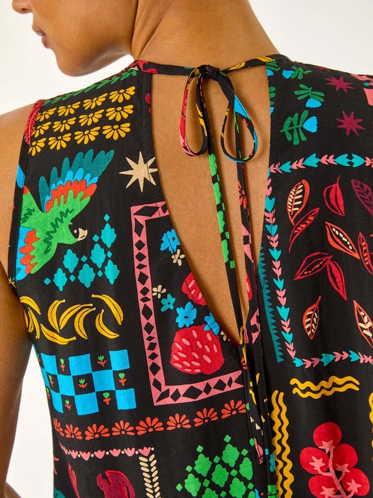 Roman Black Holiday Print Blouses - Image 5 of 5