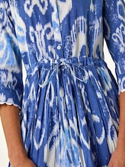 Roman Blue Tie Dye Buttoned 100% Cotton Shirt Dress - Image 5 of 5