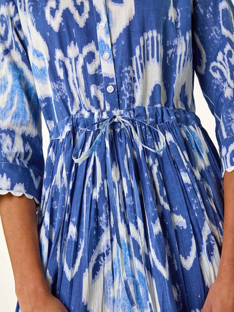 Roman Tie Dye Buttoned 100% Cotton Shirt Dress - Imagen 5 de 5 Roman Tie Dye Buttoned 100% Cotton Shirt Dress - Imagen 5 de 5