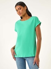 Roman Green Ground Plain Stretch Jersey T-Shirt - Image 1 of 5