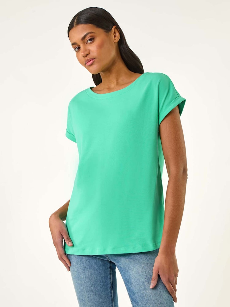 Roman Green Ground Plain Stretch Jersey T-Shirt - Image 1 of 5