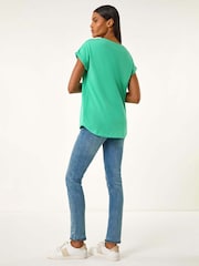 Roman Green Ground Plain Stretch Jersey T-Shirt - Image 4 of 5