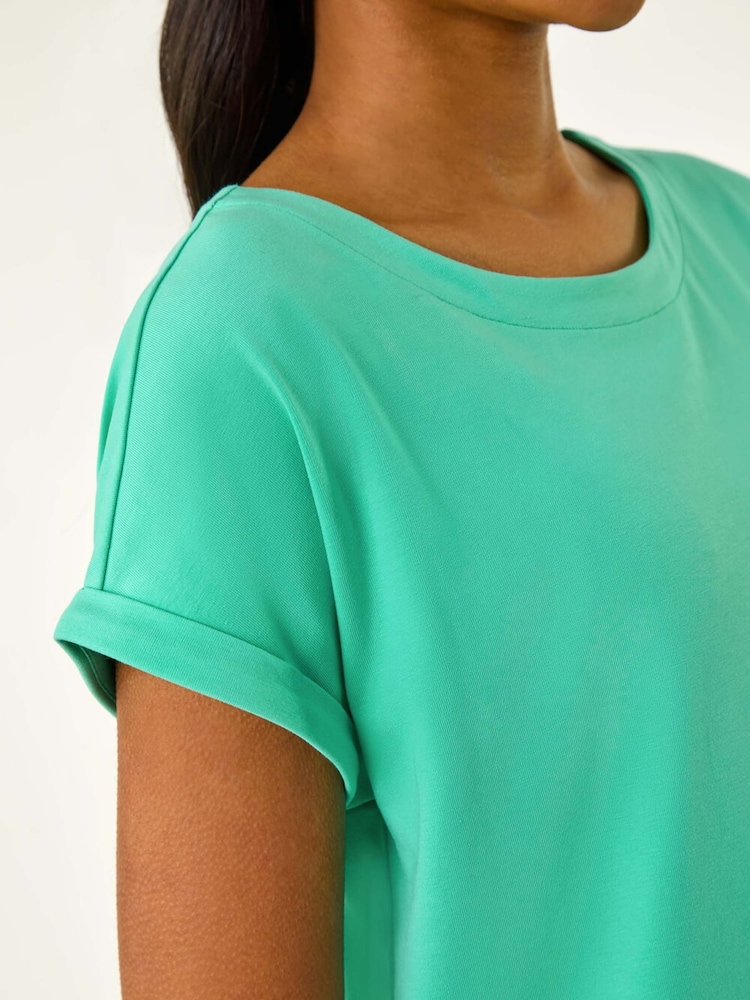 Roman Green Ground Plain Stretch Jersey T-Shirt - Image 5 of 5