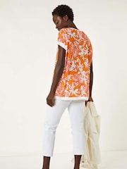 Roman Floral Print Diamante T-Shirt - Imagem 2 de 5
