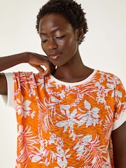 Roman Floral Print Diamante T-Shirt - Imagem 4 de 5