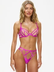 Ann Summers Purple Sheer Desire Illusion Mesh Brazilian Knickers - Image 1 of 5
