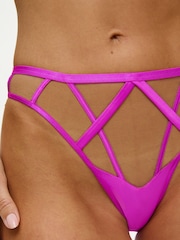 Ann Summers Purple Sheer Desire Illusion Mesh Brazilian Knickers - Image 4 of 5