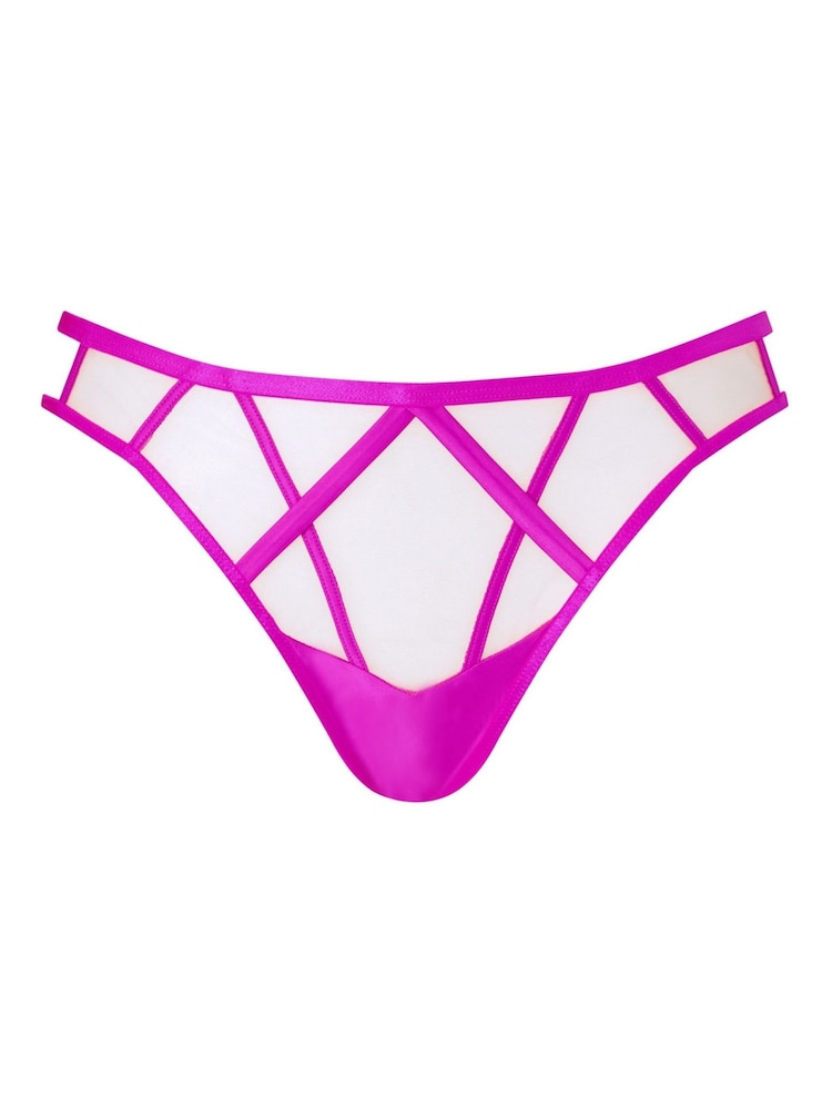 Ann Summers Purple Sheer Desire Illusion Mesh Brazilian Knickers - Image 5 of 5