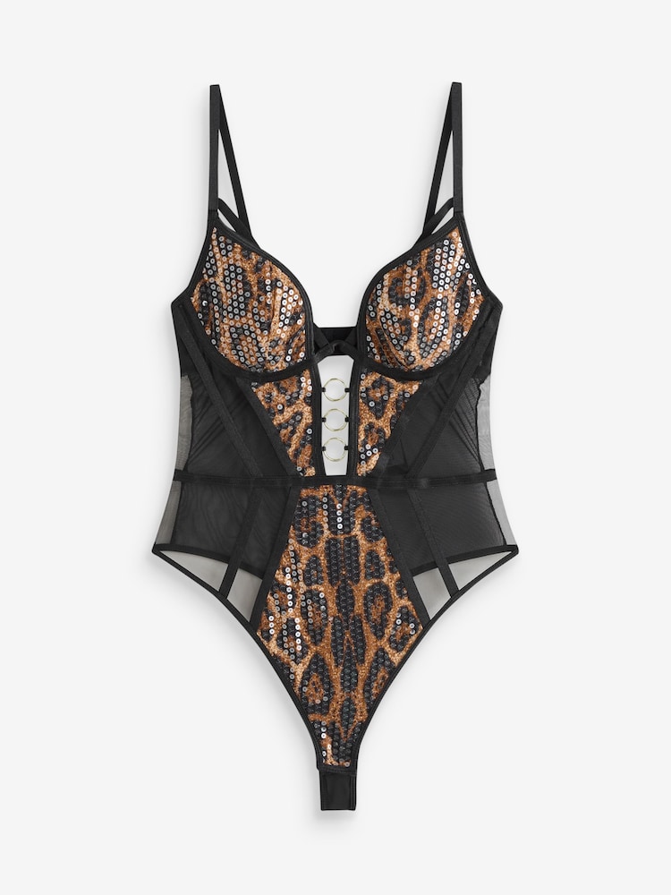 Ann Summers Brown Wilder Nights Animal Sequin Body - Image 5 of 5